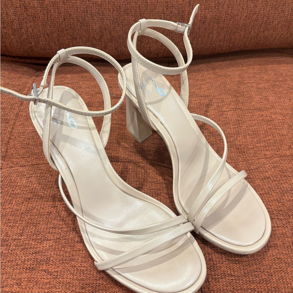 Cream Strappy Heels